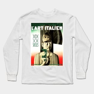 L 'ART ITALIEN Century Celebration Italy Marble Statue Vintage Art Deco Long Sleeve T-Shirt